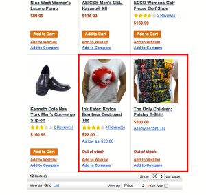 Out of Stock products
