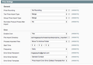 Price Importer: Cron Settings